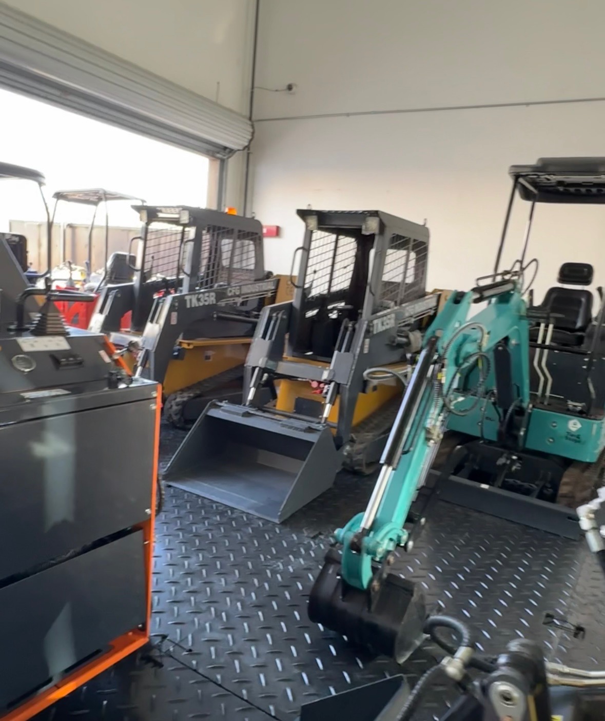 Compact machines inside the workshop