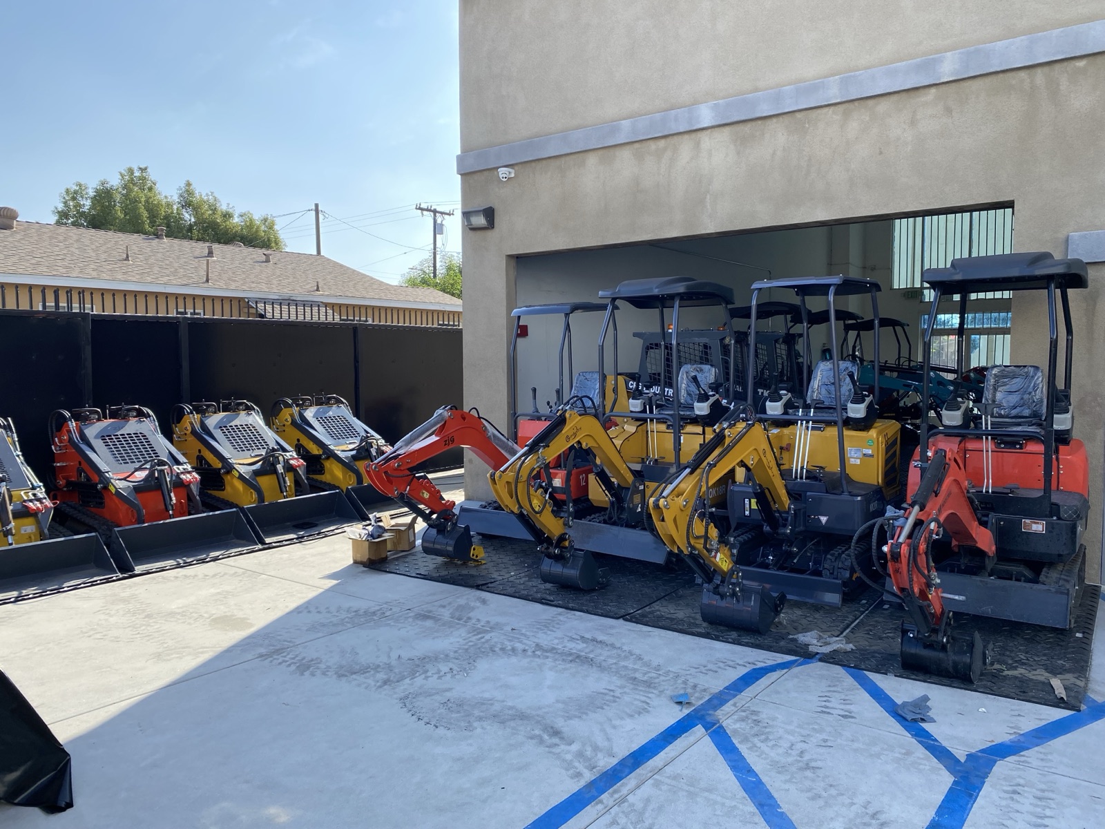 Equipment displayed outside the shop